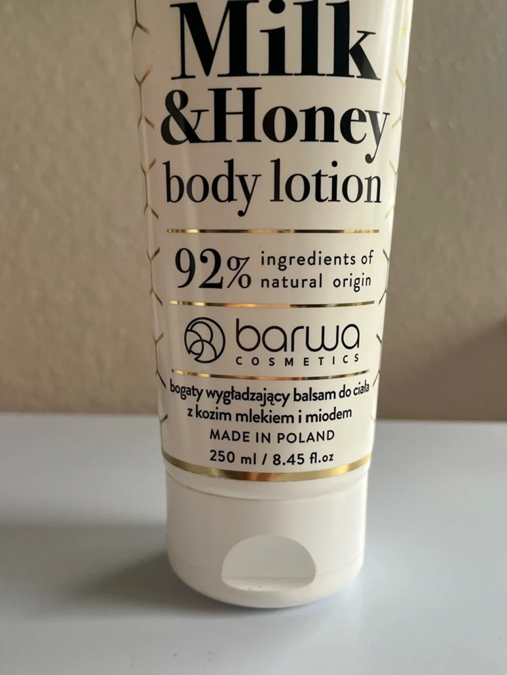 Barwa Goat's Milk & Honey Shower Gel & Body Lotion - White & Gold Made in Poland